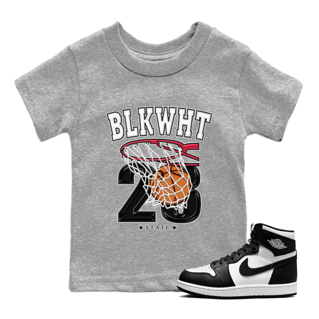 Air Jordan 1 Black White Shirt To Match Jordans Basketball Sneaker Tees Air Jordan 1 Black White Drip Gear Zone Sneaker Matching Clothing Kids Shirts