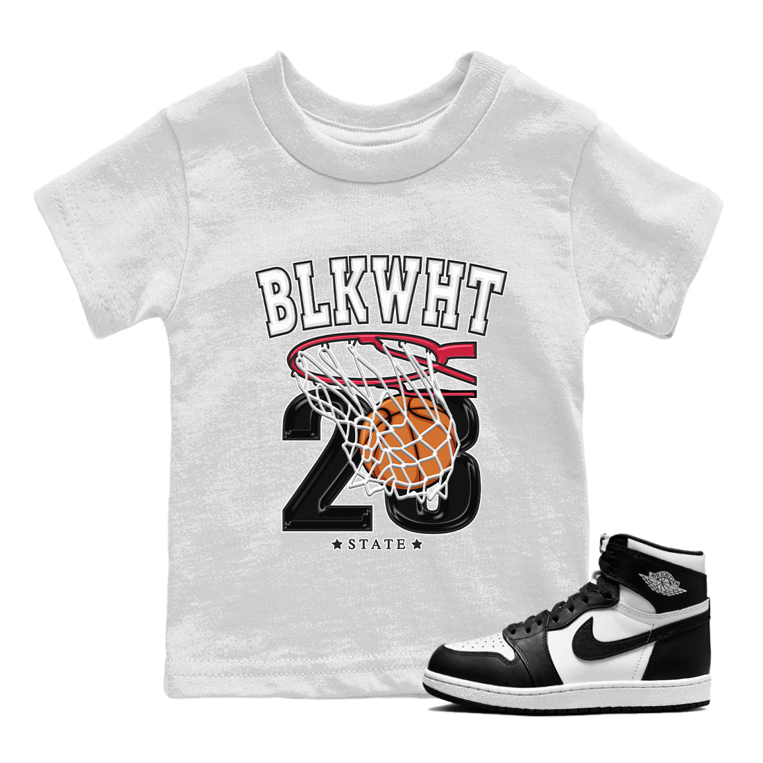 Air Jordan 1 Black White Shirt To Match Jordans Basketball Sneaker Tees Air Jordan 1 Black White Drip Gear Zone Sneaker Matching Clothing Kids Shirts