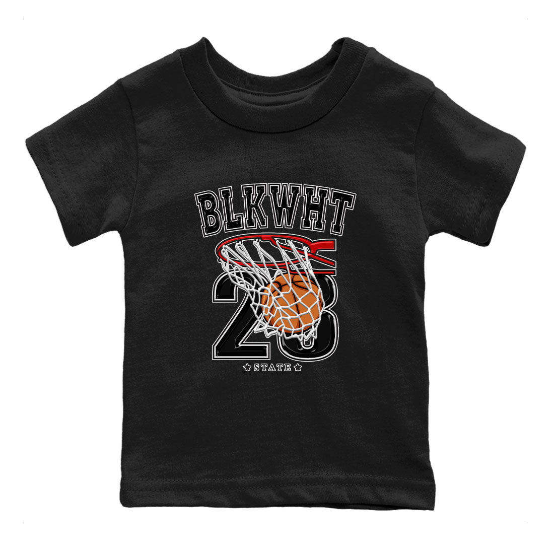 1s Black White shirt to match jordans Basketball sneaker tees Air Jordan 1 Black White Drip Gear Zone baby toddler Black 2 cotton Shirt