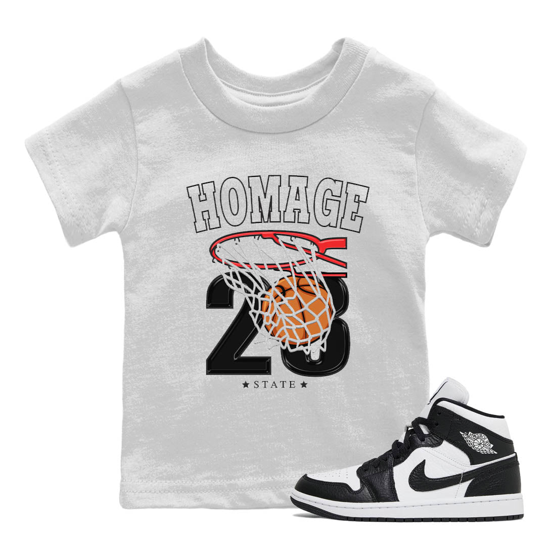 Jordan 1 Homage Sneaker Matching T-Shirt Basketball Sneaker Tees Jordan 1 Homage Sneaker Release Tees Kids Shirts