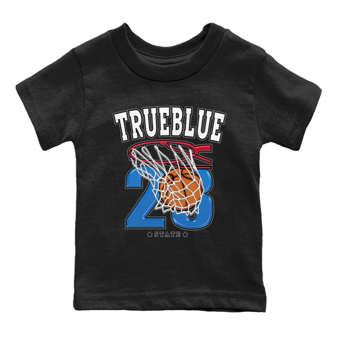 Jordan 1 True Blue Sneaker Matching T-Shirt Basketball Sneaker Tees Jordan 1 True Blue Sneaker Release Tees Kids Shirts