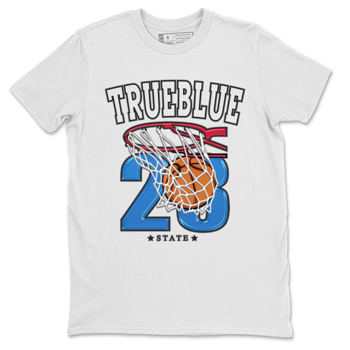 Jordan 1 True Blue Sneaker Matching T-Shirt Basketball Sneaker Tees Jordan 1 True Blue Sneaker Release Tees Crew Neck Tees