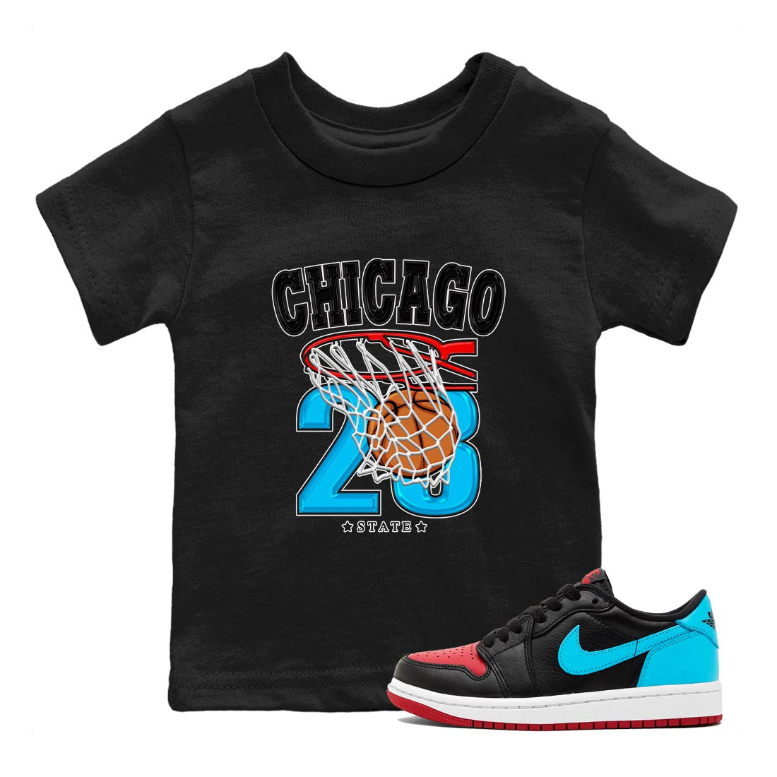 Air Jordan 1 Low UNC to Chicago shirt to match jordans Basketball Streetwear Sneaker Shirt Air Jordan 1 UNC to Chicago Drip Gear Zone Sneaker Matching Clothing Baby Toddler Black 1 T-Shirt