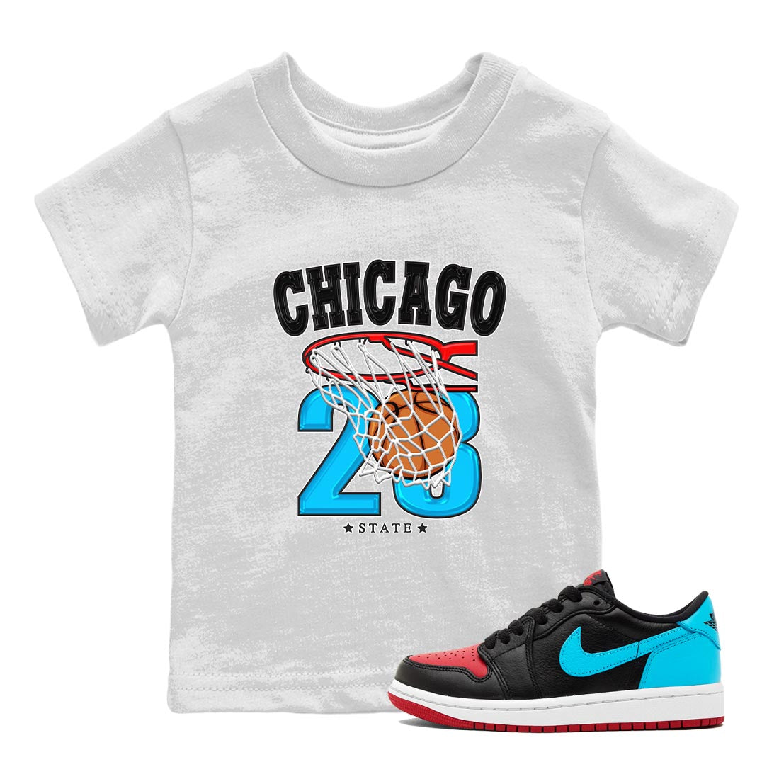 Air Jordan 1 Low UNC to Chicago shirt to match jordans Basketball Streetwear Sneaker Shirt Air Jordan 1 UNC to Chicago Drip Gear Zone Sneaker Matching Clothing Baby Toddler White 1 T-Shirt