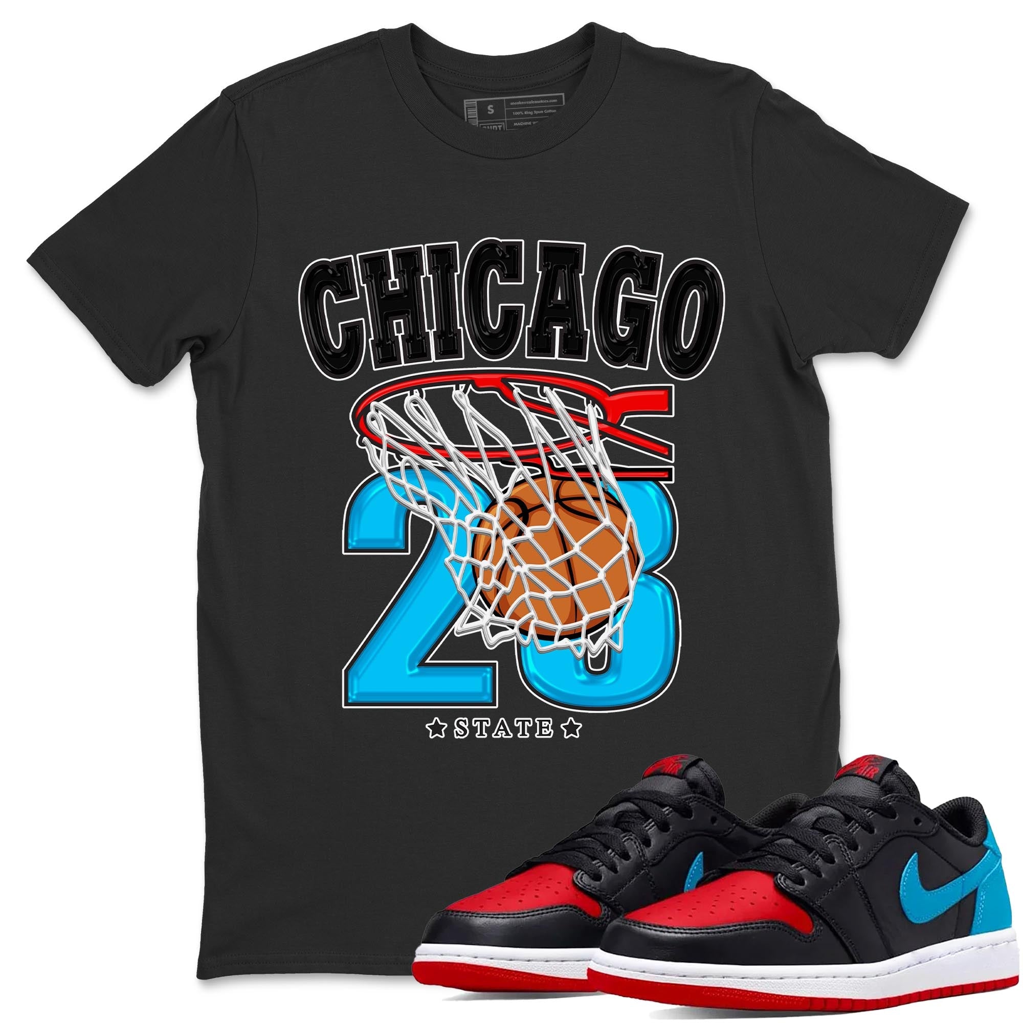Air Jordan 1 Low UNC to Chicago shirt to match jordans Basketball Streetwear Sneaker Shirt Air Jordan 1 UNC to Chicago Drip Gear Zone Sneaker Matching Clothing Unisex Black 1 T-Shirt