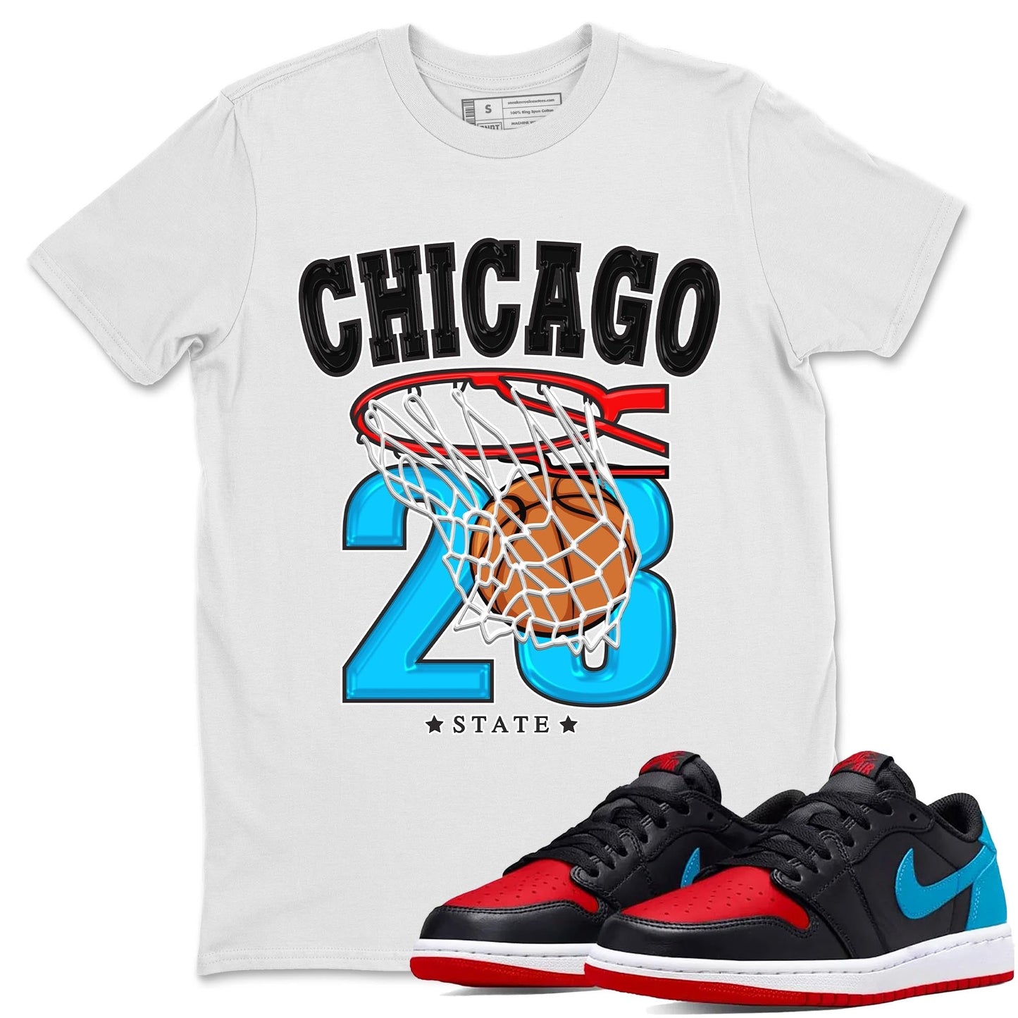 Air Jordan 1 Low UNC to Chicago shirt to match jordans Basketball Streetwear Sneaker Shirt Air Jordan 1 UNC to Chicago Drip Gear Zone Sneaker Matching Clothing Unisex White 1 T-Shirt