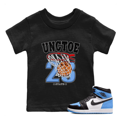 Air Jordan 1 Retro High OG University Blue shirt to match jordans Basketball Streetwear Sneaker Shirt Air Jordan 1 UNC Toe Drip Gear Zone Sneaker Matching Clothing Baby Toddler Black 1 T-Shirt