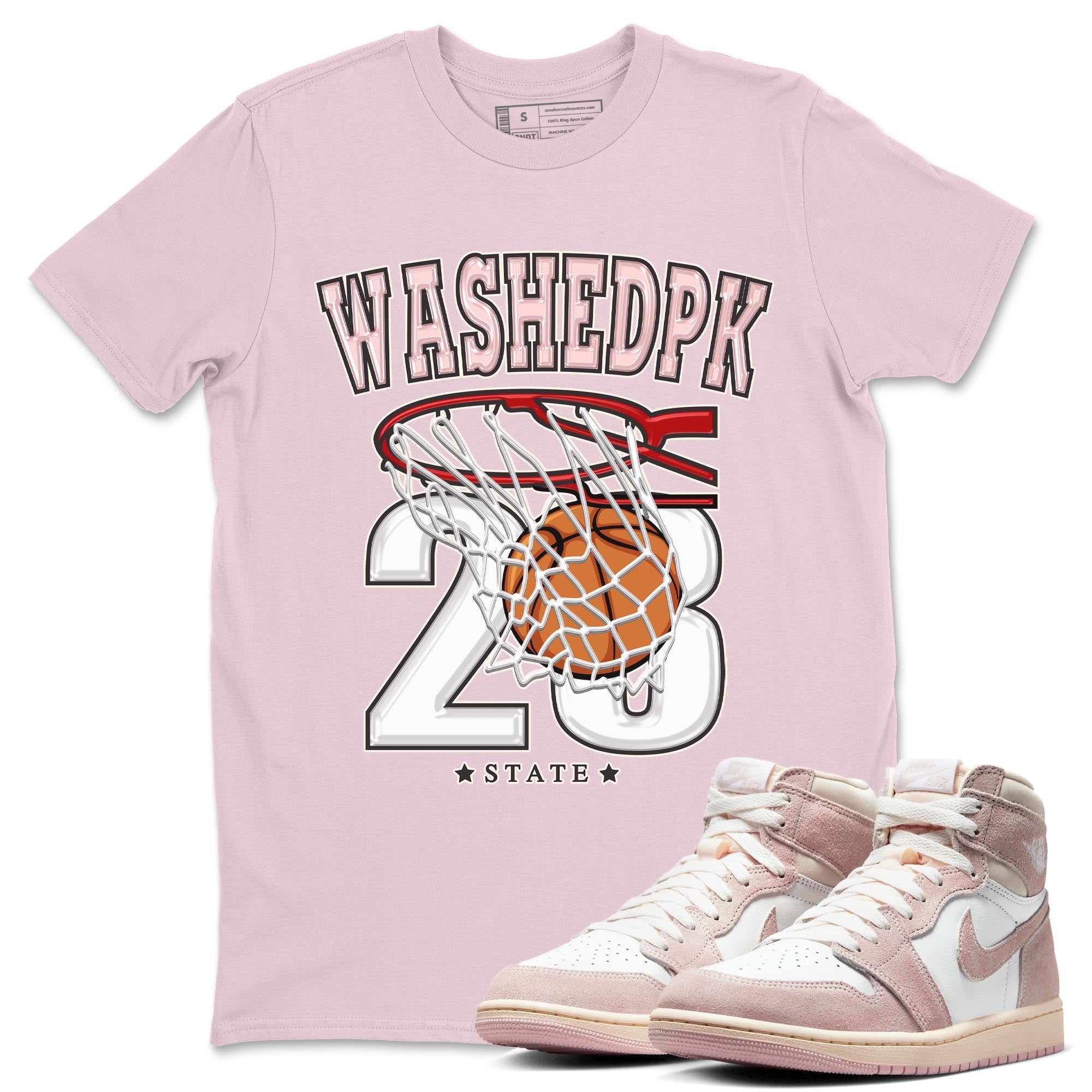 Air Jordan 1 Washed Pink Sneaker Match Tees Basketball Streetwear Sneaker Shirt AJ1 Washed Pink Sneaker Release Tees Unisex Shirts Pink 1