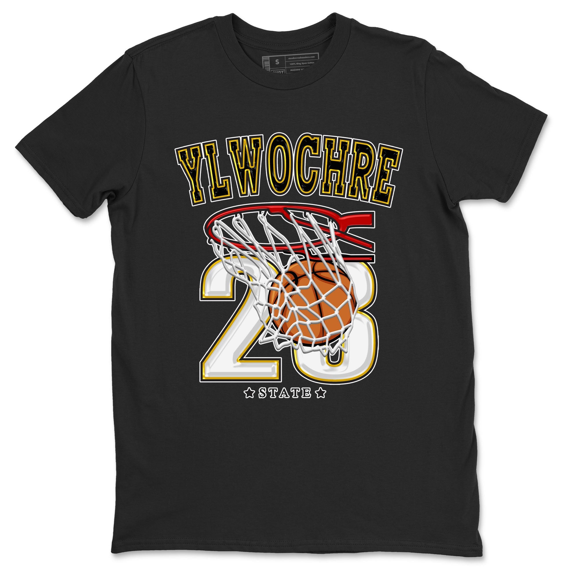 1s Yellow Ochre shirt to match jordans Basketball sneaker tees Air Jordan 1 High OG Yellow Ochre Drip Gear Zone unisex cotton Black 2 crew neck shirt