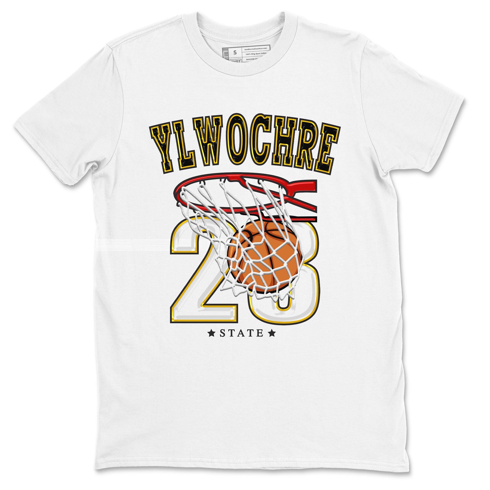 1s Yellow Ochre shirt to match jordans Basketball sneaker tees Air Jordan 1 High OG Yellow Ochre Drip Gear Zone unisex cotton White 2 crew neck shirt