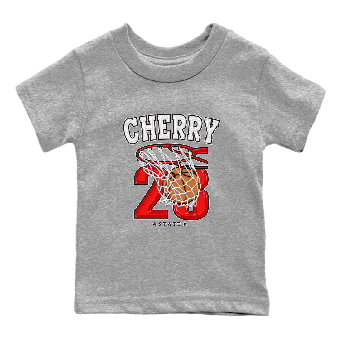 Jordan 12 Retro Cherry shirt to match jordans Varsity Red Basketball special sneaker matching tees 12s Cherry Drip Gear Zone Baby Toddler Heather Grey 2 T-Shirt