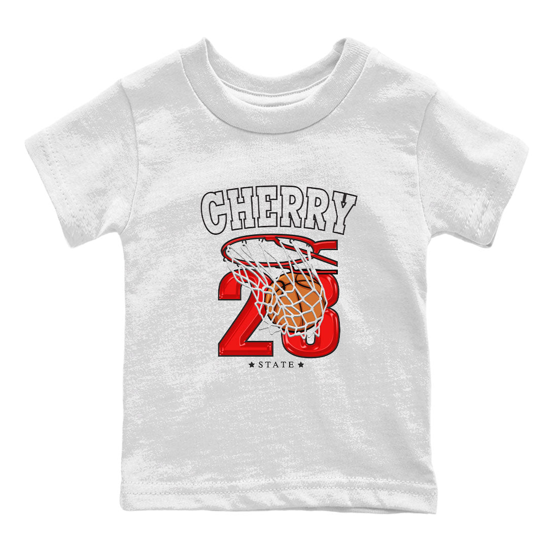 Jordan 12 Retro Cherry shirt to match jordans Varsity Red Basketball special sneaker matching tees 12s Cherry Drip Gear Zone Baby Toddler White 2 T-Shirt