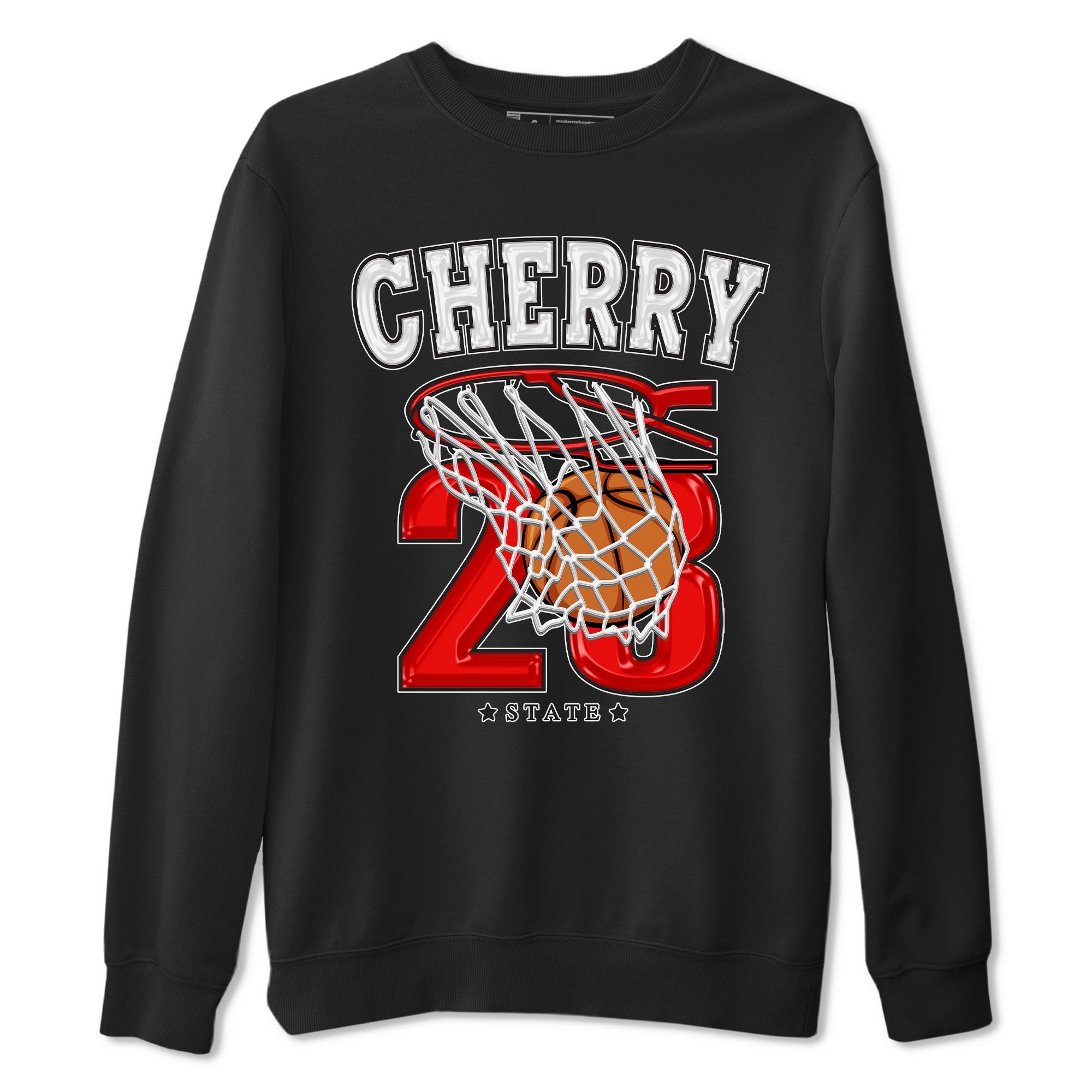 Jordan 12 Retro Cherry shirt to match jordans Varsity Red Basketball special sneaker matching tees 12s Cherry Drip Gear Zone Unisex Black 2 T-Shirt