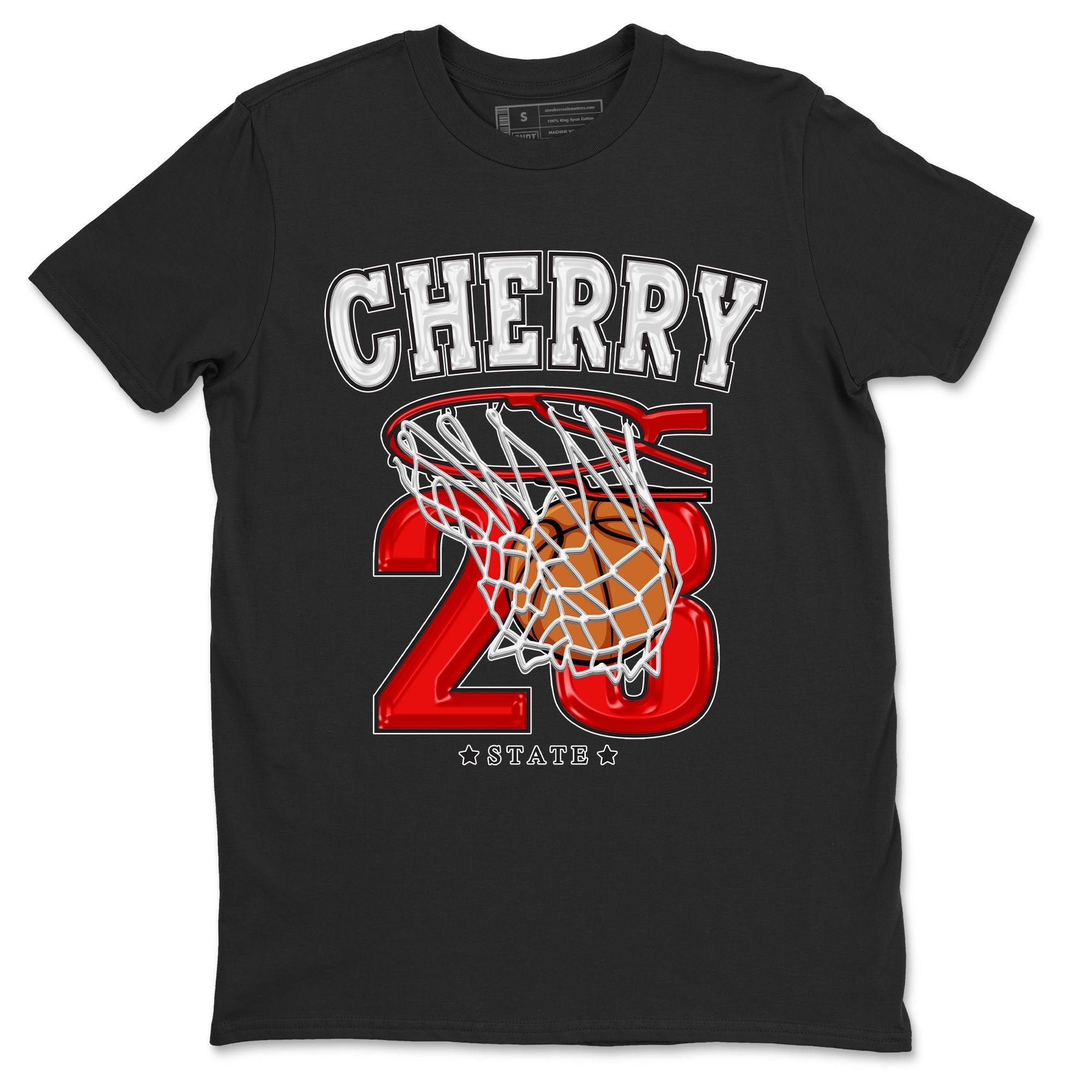 Jordan 12 Retro Cherry shirt to match jordans Varsity Red Basketball special sneaker matching tees 12s Cherry Drip Gear Zone Unisex Black 2 T-Shirt