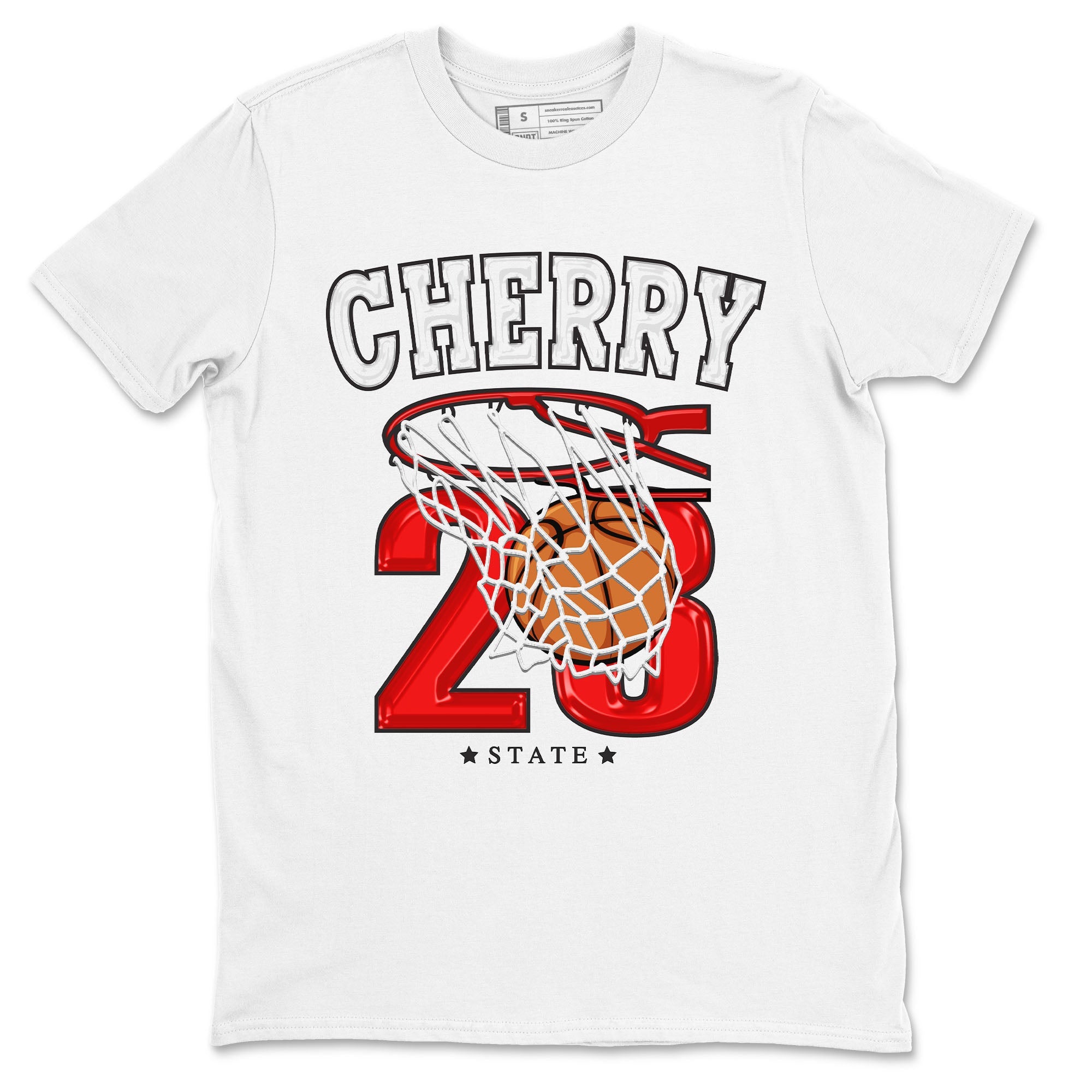 Jordan 12 Retro Cherry shirt to match jordans Varsity Red Basketball special sneaker matching tees 12s Cherry Drip Gear Zone Unisex White 2 T-Shirt