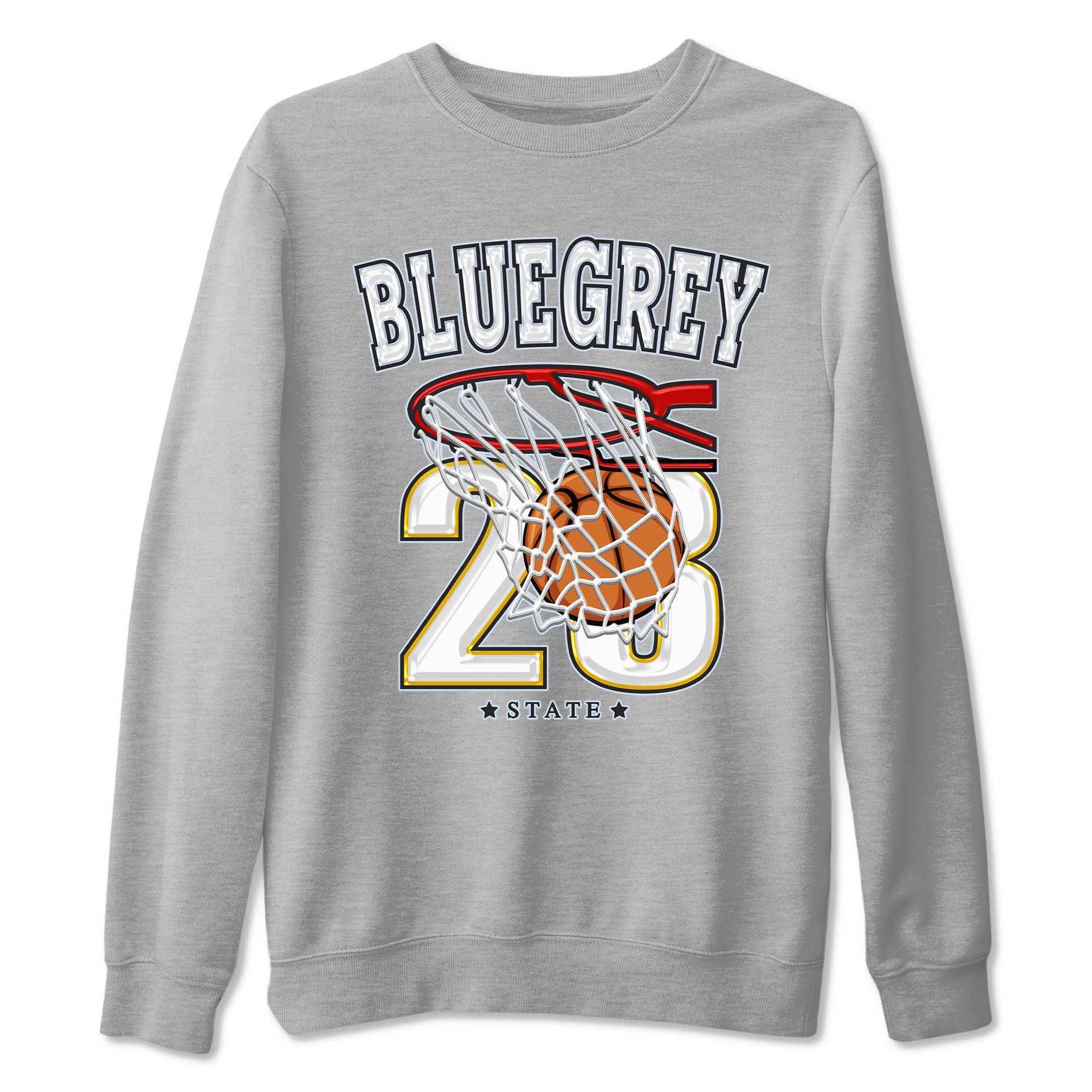 13s Blue Grey shirt to match jordans Basketball sneaker tees Air Jordan 13 Blue Grey Drip Gear Zone unisex cotton Heather Grey 2 crew neck shirt