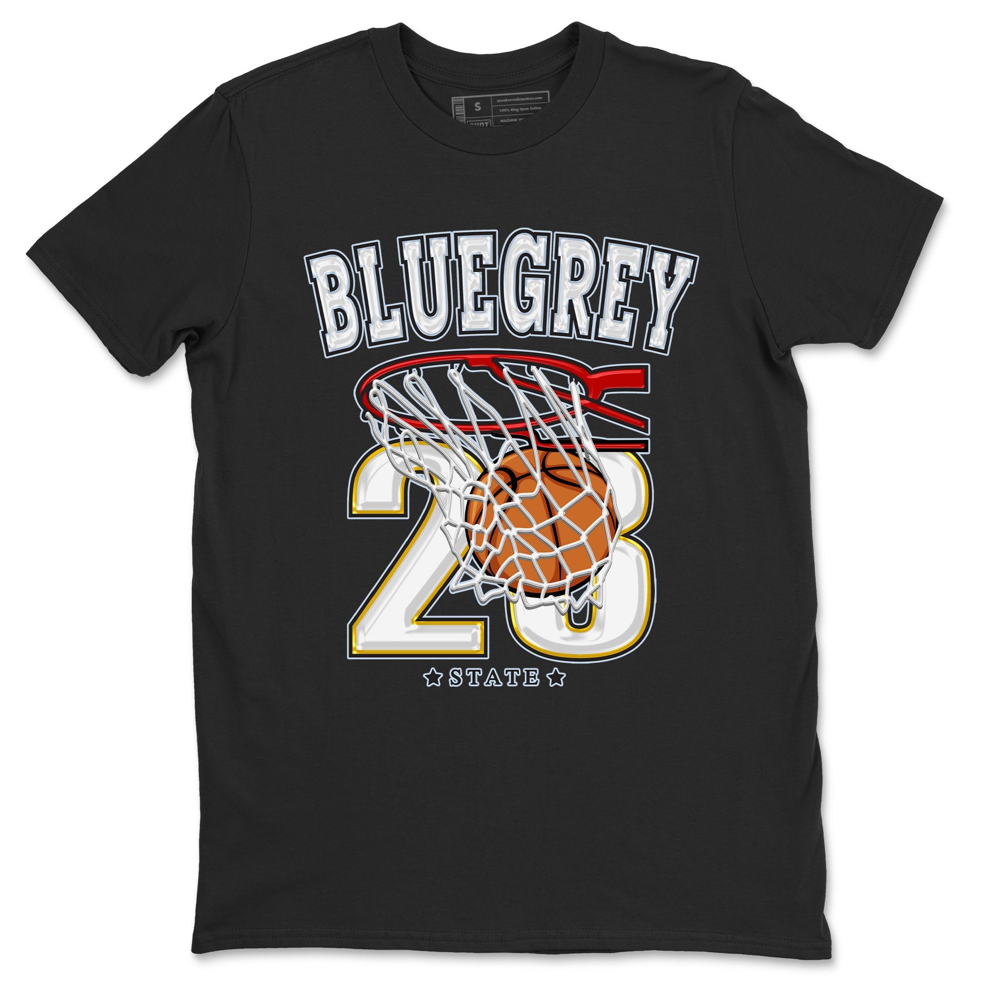 13s Blue Grey shirt to match jordans Basketball sneaker tees Air Jordan 13 Blue Grey Drip Gear Zone unisex cotton Black 2 crew neck shirt