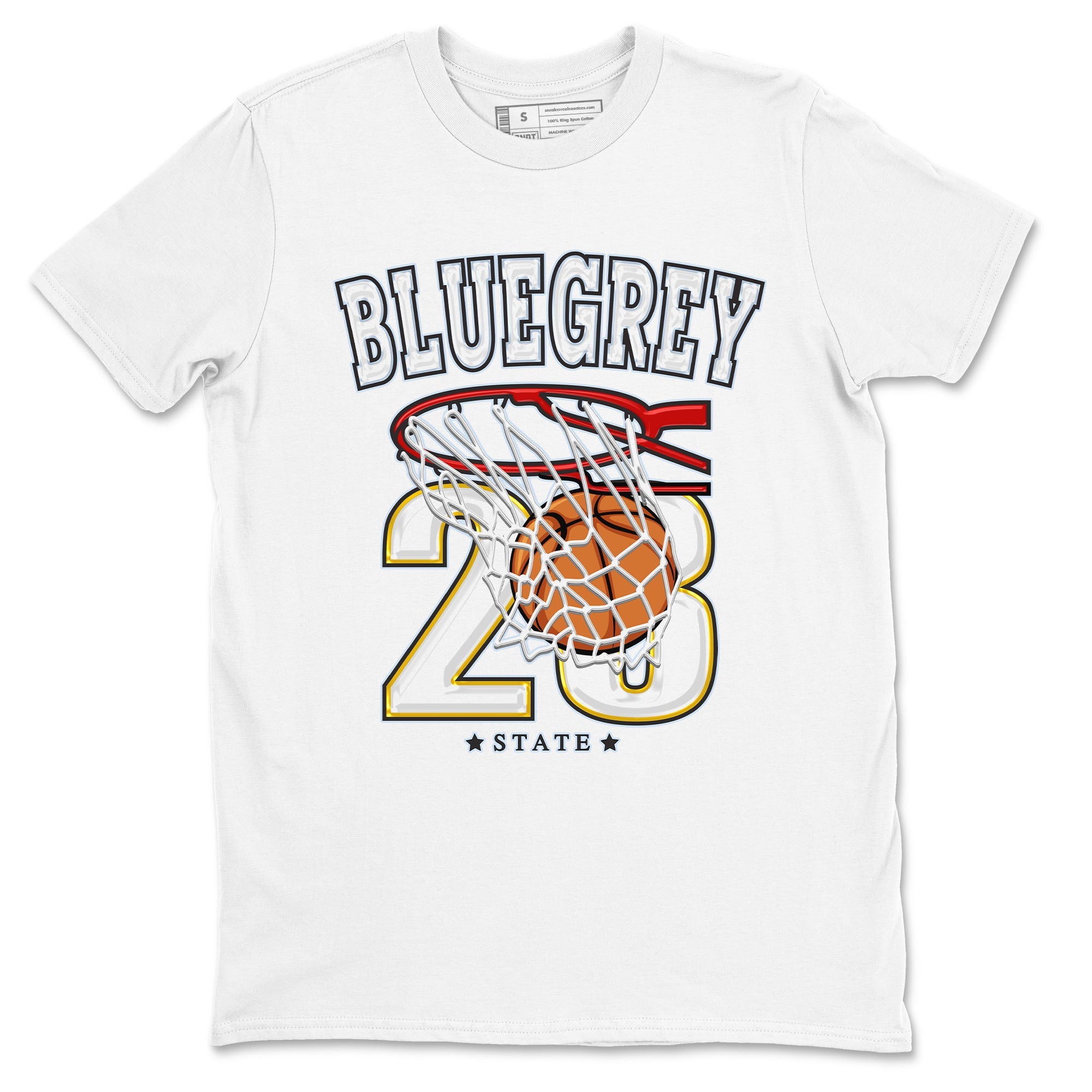 13s Blue Grey shirt to match jordans Basketball sneaker tees Air Jordan 13 Blue Grey Drip Gear Zone unisex cotton White 2 crew neck shirt