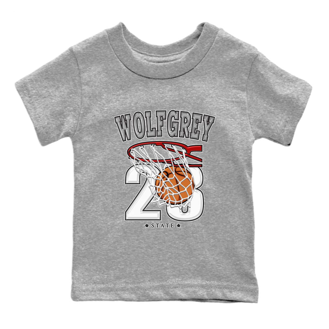 AJ13 Wolf Grey Sneaker Match Tees Basketball Streetwear Sneaker Shirt Air Jordan 13 Wolf Grey Drip Gear Zone Sneaker Matching Clothing Kids Shirts Heather Grey 2