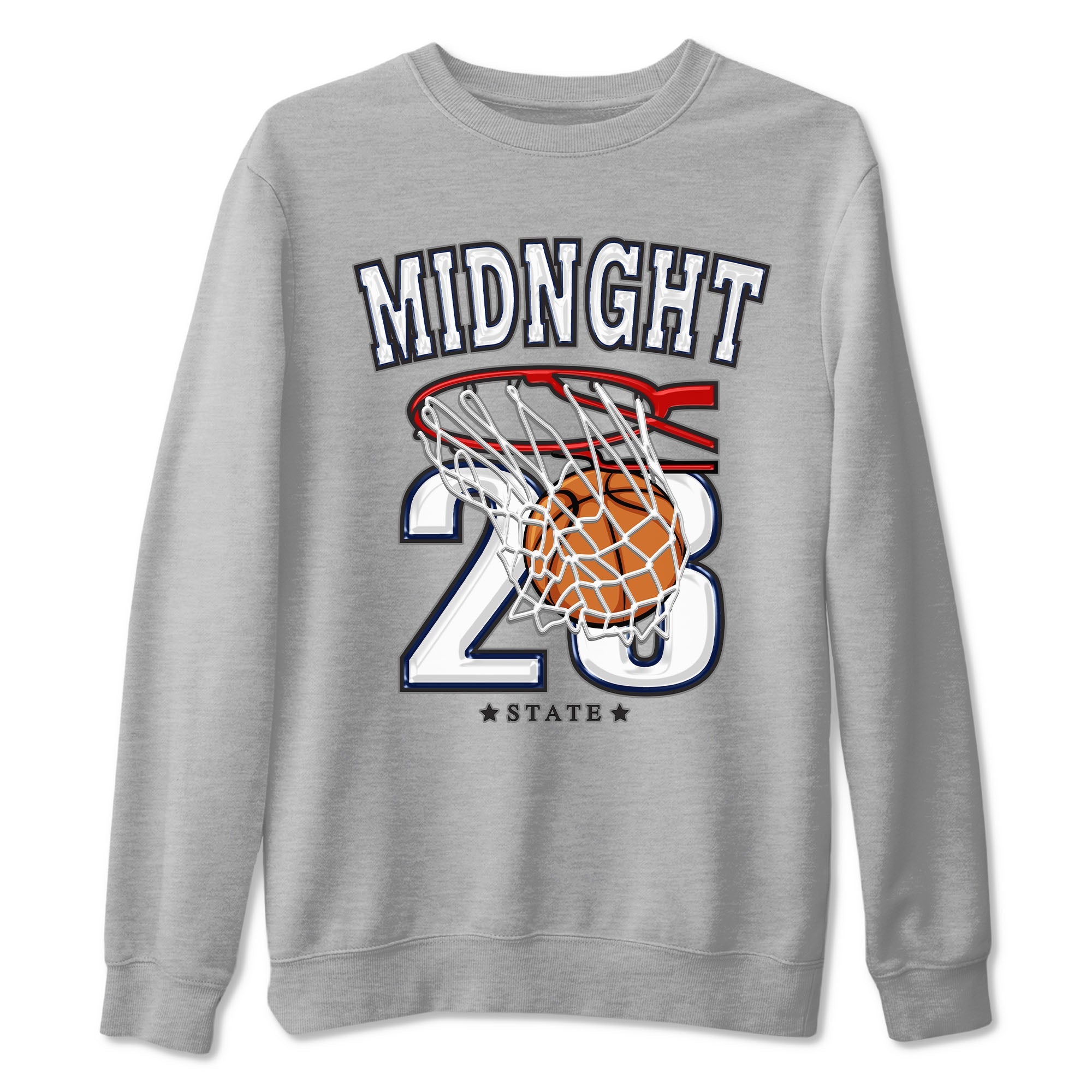 Air Jordan 3 Retro Midnight Navy shirt to match jordans Basketball sneaker shirt 3s Midnight Navy Drip Gear Zone unisex crew neck cotton Heather Grey 2 crew neck shirt