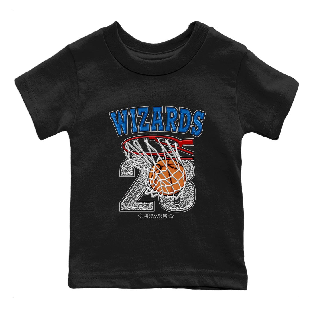Air Jordan 3 Wizards Sneaker Match Tees Basketball Streetwear Sneaker Shirt Air Jordan 3 Wizards Sneaker Release Tees Kids Shirts Black 2
