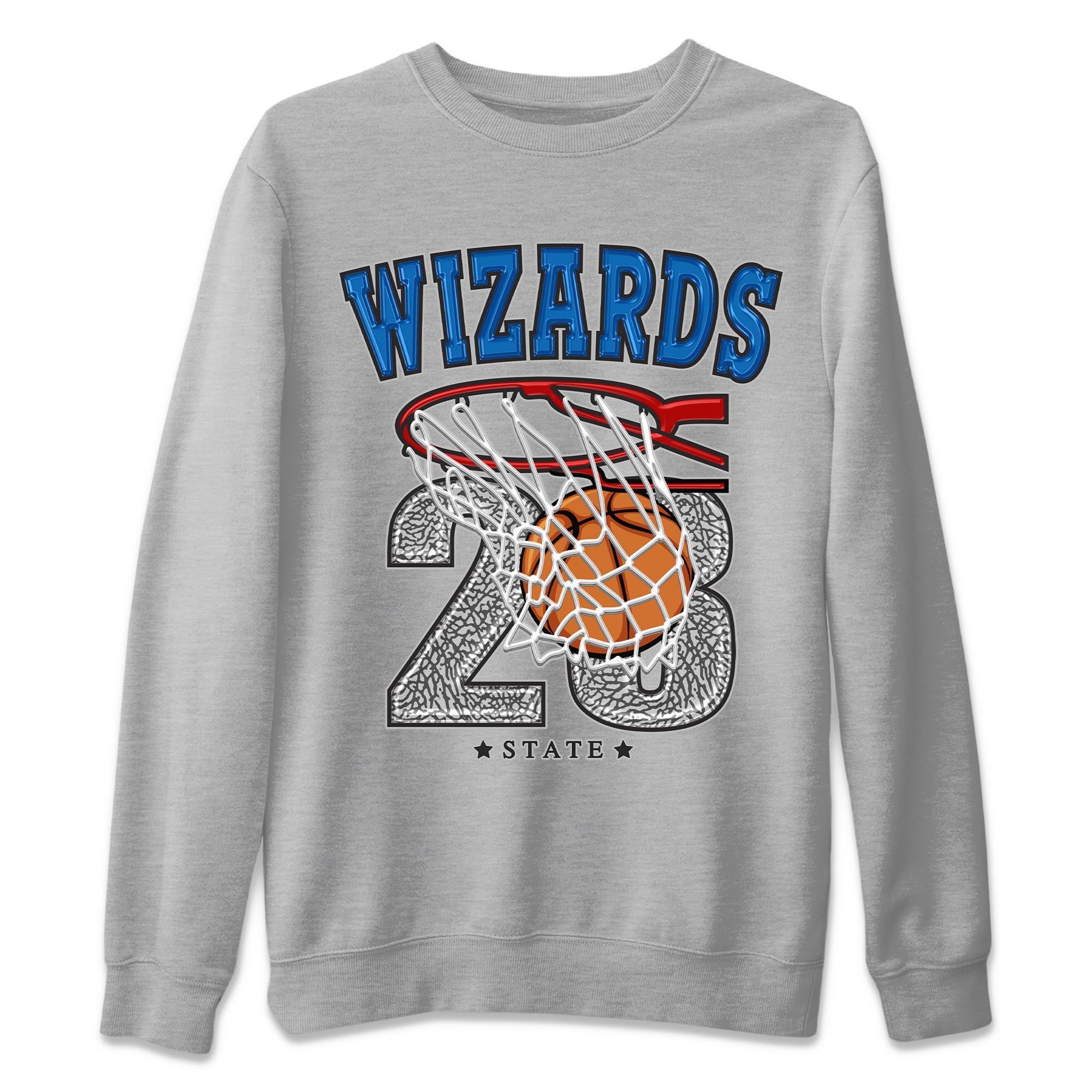Air Jordan 3 Wizards Sneaker Match Tees Basketball Streetwear Sneaker Shirt Air Jordan 3 Wizards Sneaker Release Tees Unisex Shirts Heather Grey 2