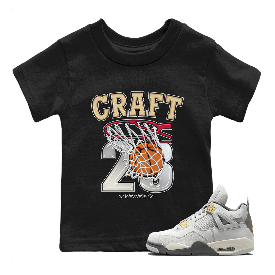 Jordan 4 Craft Sneaker Matching T-Shirt Basketball Sneaker Tees Jordan 4 Craft Sneaker Release Tees Kids Shirts