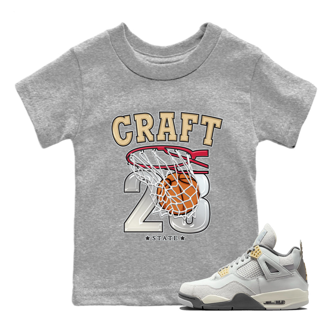 Jordan 4 Craft Sneaker Matching T-Shirt Basketball Sneaker Tees Jordan 4 Craft Sneaker Release Tees Kids Shirts