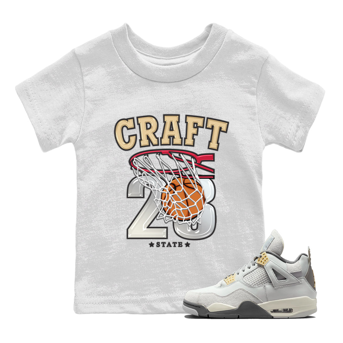 Jordan 4 Craft Sneaker Matching T-Shirt Basketball Sneaker Tees Jordan 4 Craft Sneaker Release Tees Kids Shirts