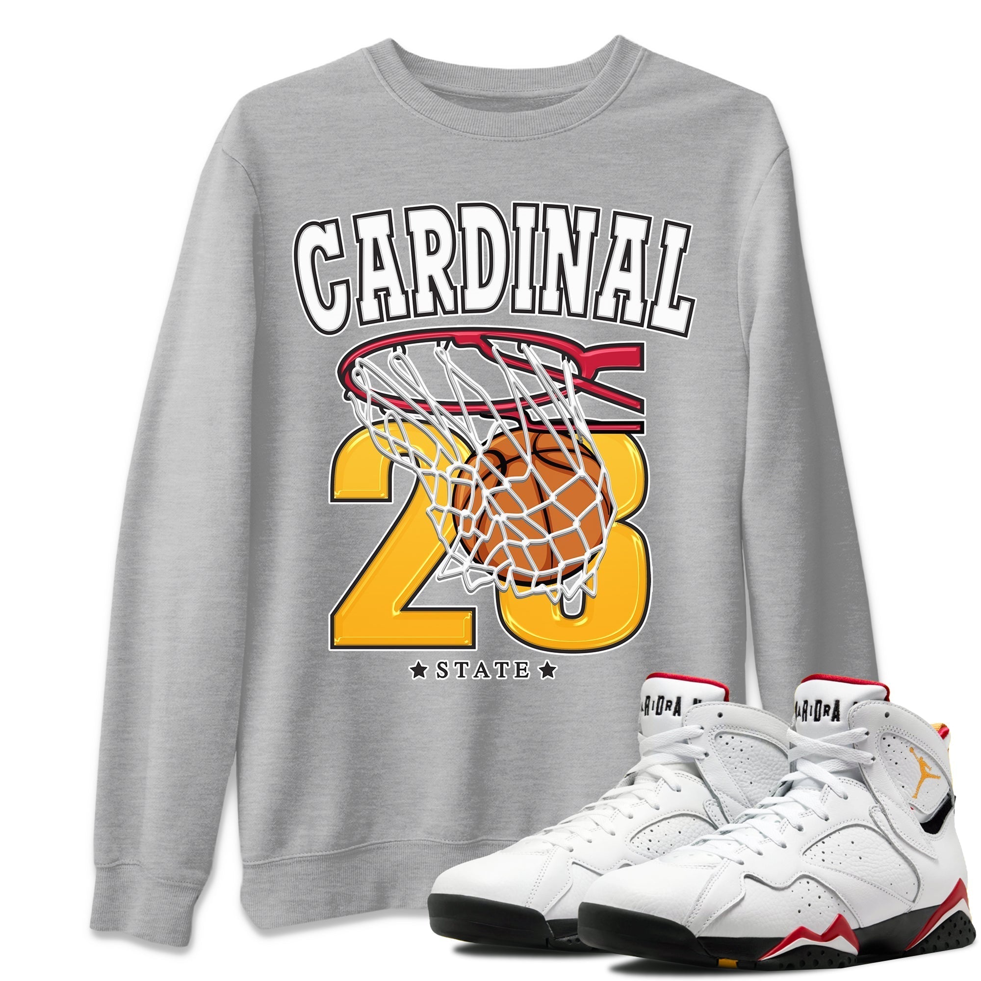 Jordan 7 Cardinal Shirt To Match Jordans Basketball Sneaker Tees Jordan 7 Cardinal Drip Gear Zone Sneaker Matching Clothing Unisex Shirts