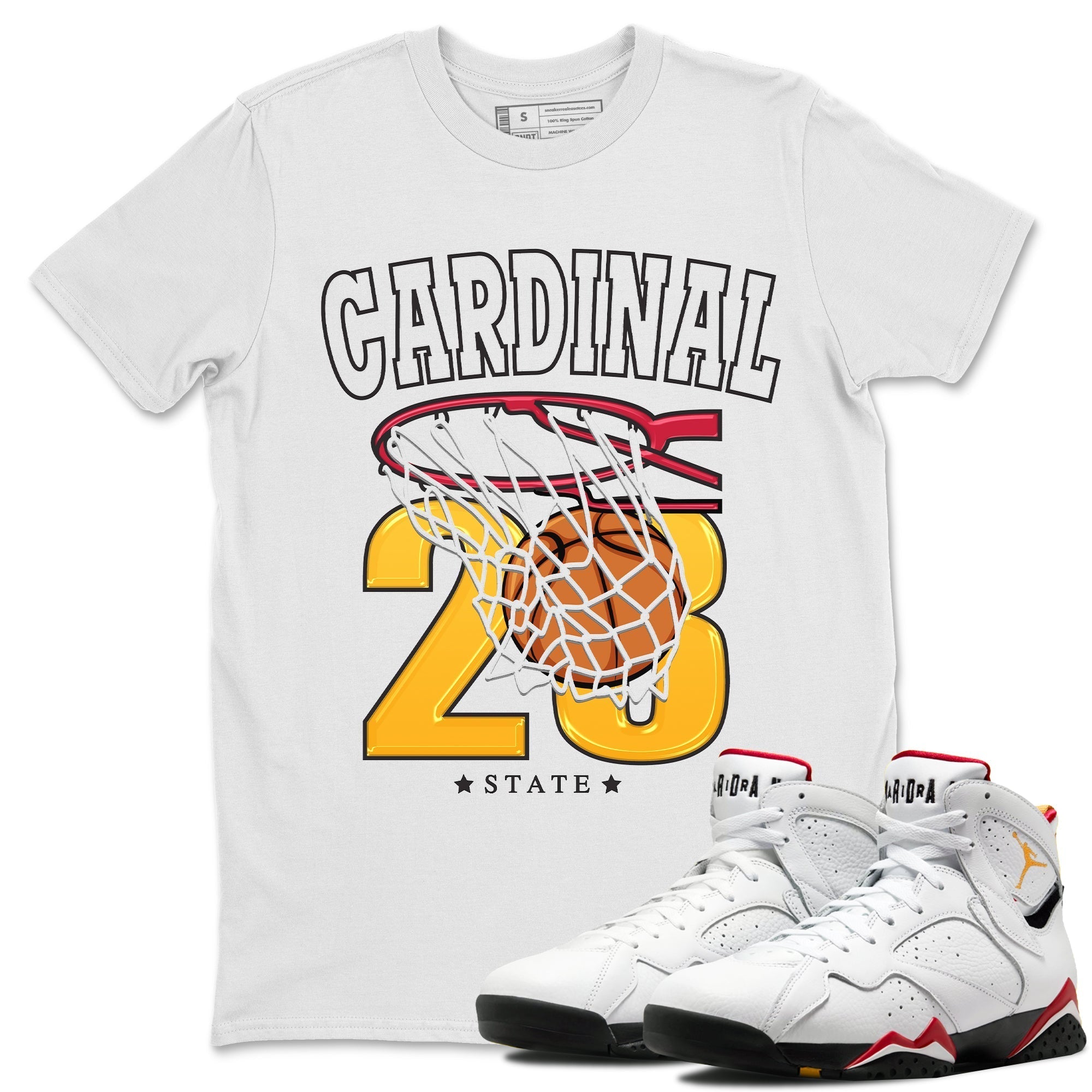 Jordan 7 Cardinal Shirt To Match Jordans Basketball Sneaker Tees Jordan 7 Cardinal Drip Gear Zone Sneaker Matching Clothing Unisex Shirts