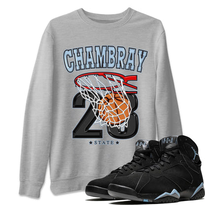 Air Jordan 7 Chambray shirt to match jordans Basketball Streetwear Sneaker Shirt AJ7 Chambray Drip Gear Zone Sneaker Matching Clothing Unisex Heather Grey 1 T-Shirt