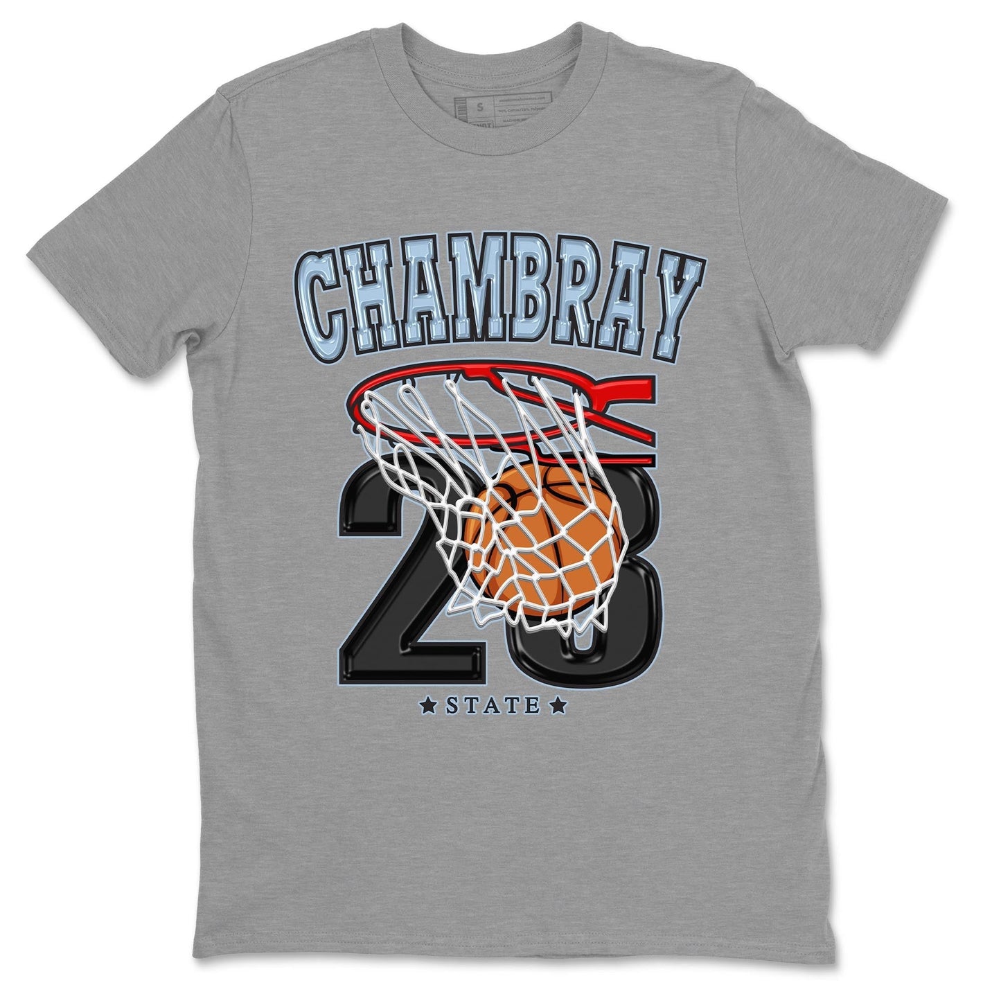 Air Jordan 7 Chambray shirt to match jordans Basketball Streetwear Sneaker Shirt AJ7 Chambray Drip Gear Zone Sneaker Matching Clothing Unisex Heather Grey 2 T-Shirt