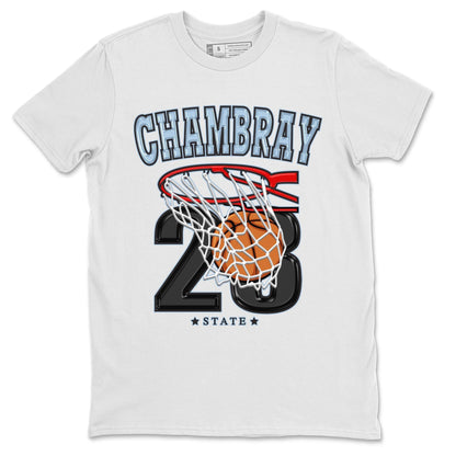 Air Jordan 7 Chambray shirt to match jordans Basketball Streetwear Sneaker Shirt AJ7 Chambray Drip Gear Zone Sneaker Matching Clothing Unisex White 2 T-Shirt