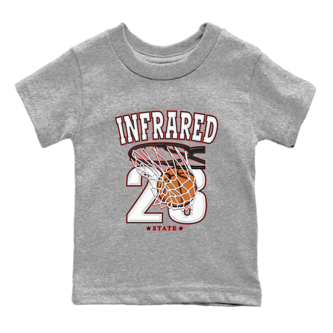 Air Jordan 7 White Infrared shirt to match jordans Basketball Streetwear Sneaker Shirt White Infrared 7s Drip Gear Zone Sneaker Matching Clothing Baby Toddler Heather Grey 2 T-Shirt