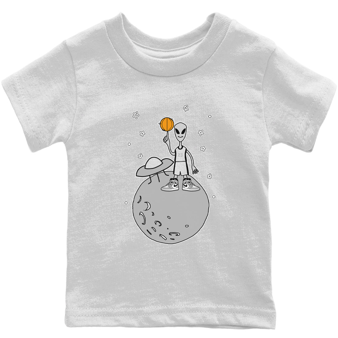 Jordan 1 Light Smoke Grey Sneaker Matching T-Shirt Basketball Alien Sneaker Tees Jordan 1 Light Smoke Grey Sneaker Release Tees Kids Shirts