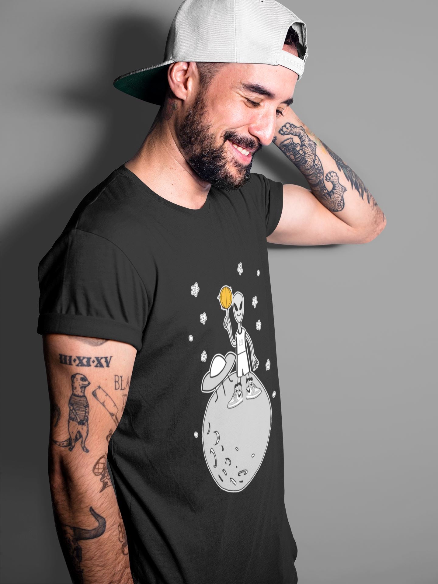 Jordan 1 Light Smoke Grey Sneaker Matching T-Shirt Basketball Alien Sneaker Tees Jordan 1 Light Smoke Grey Sneaker Release Tees Crew Neck Tees