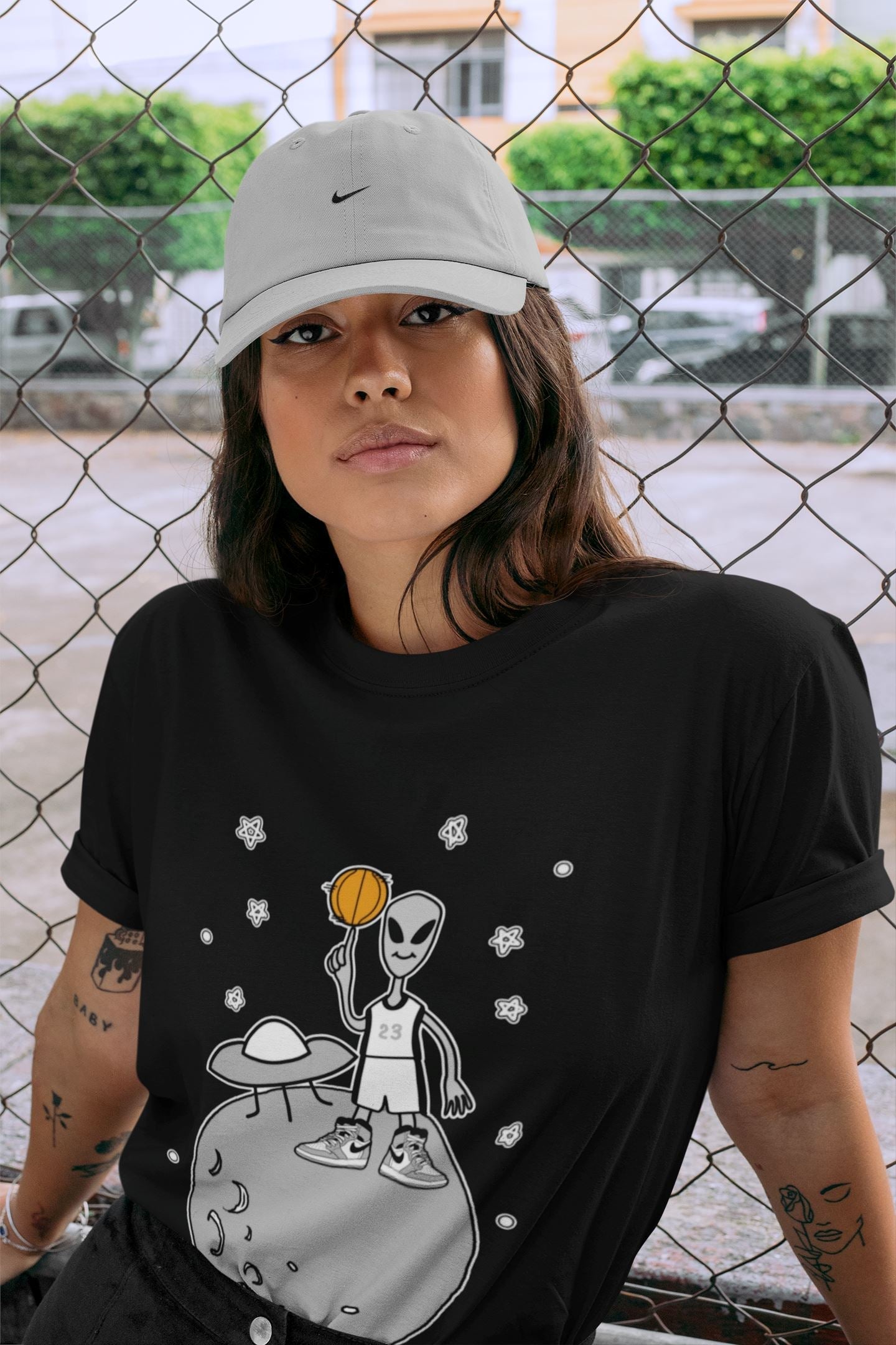 Jordan 1 Light Smoke Grey Sneaker Matching T-Shirt Basketball Alien Sneaker Tees Jordan 1 Light Smoke Grey Sneaker Release Tees Crew Neck Tees