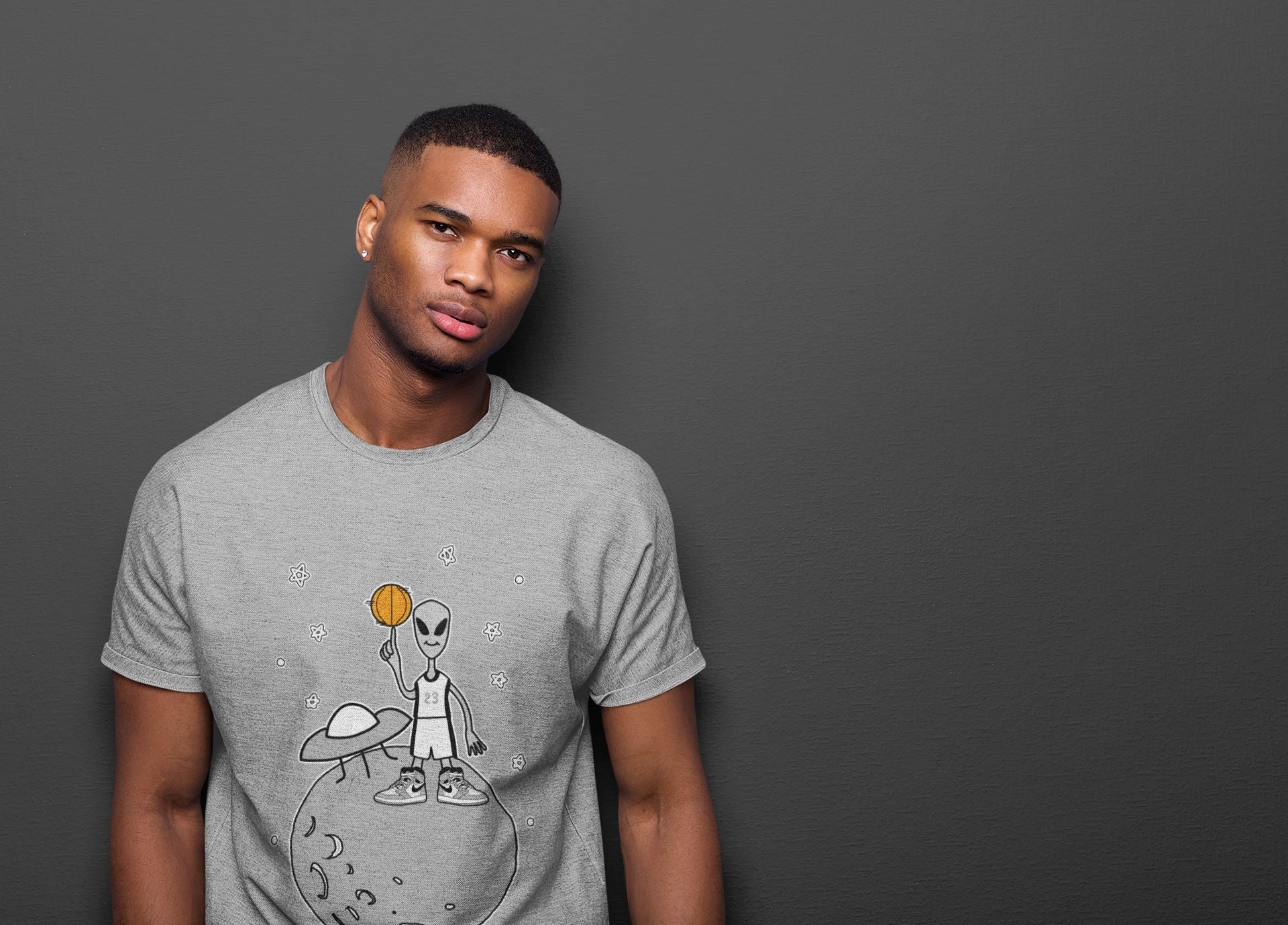 Jordan 1 Light Smoke Grey Sneaker Matching T-Shirt Basketball Alien Sneaker Tees Jordan 1 Light Smoke Grey Sneaker Release Tees Crew Neck Tees