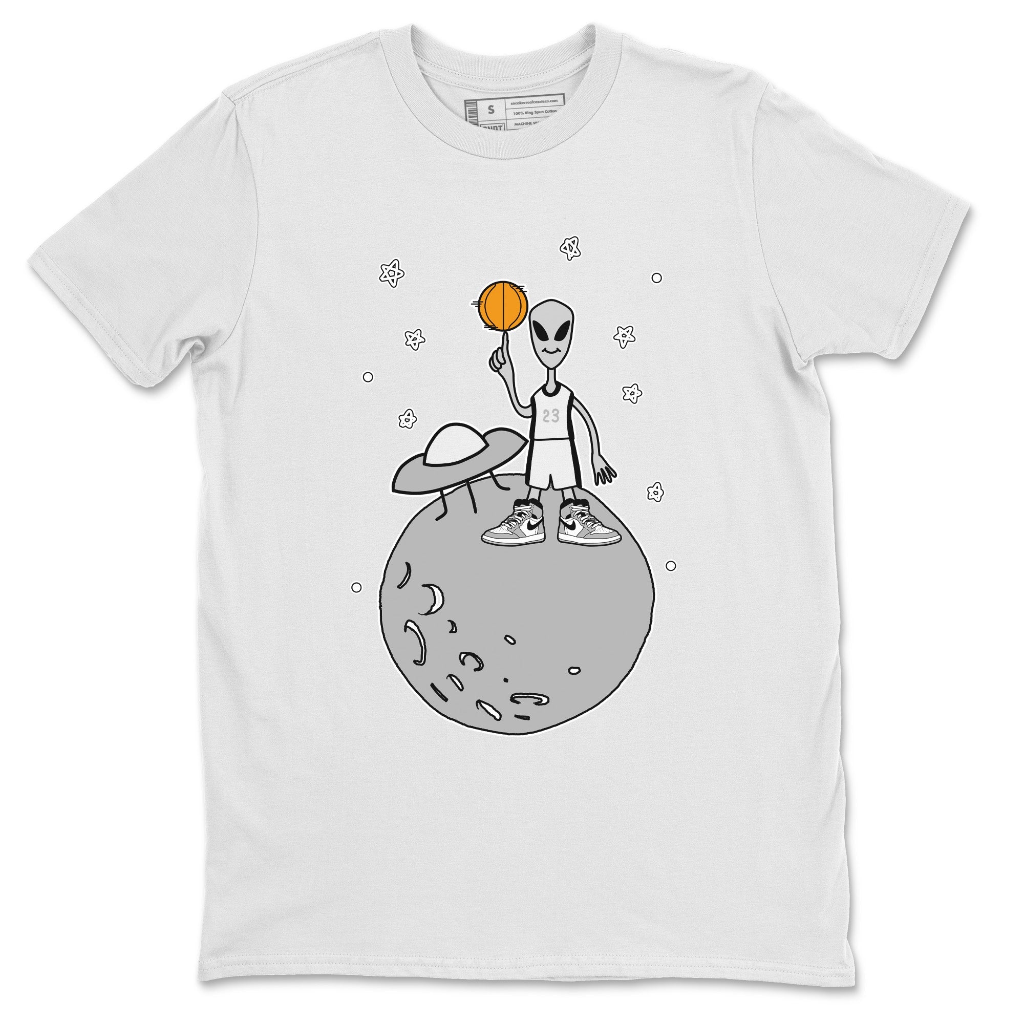 Jordan 1 Light Smoke Grey Sneaker Matching T-Shirt Basketball Alien Sneaker Tees Jordan 1 Light Smoke Grey Sneaker Release Tees Crew Neck Tees