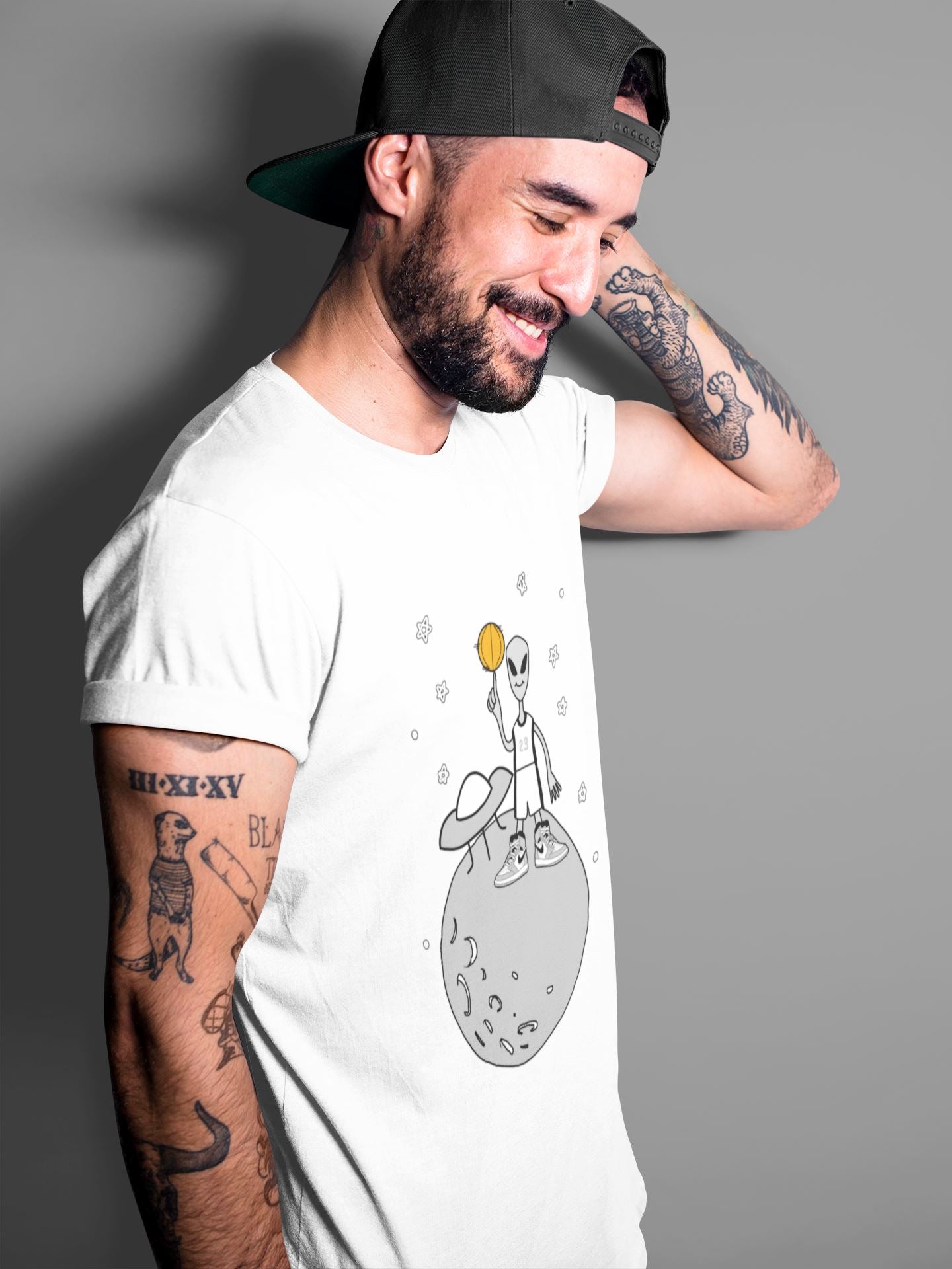 Jordan 1 Light Smoke Grey Sneaker Matching T-Shirt Basketball Alien Sneaker Tees Jordan 1 Light Smoke Grey Sneaker Release Tees Crew Neck Tees