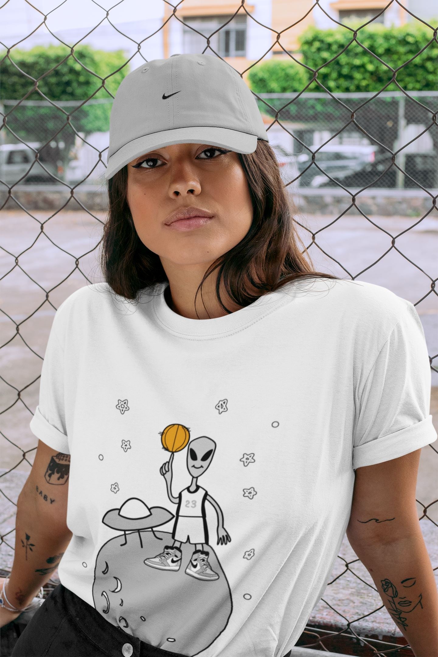 Jordan 1 Light Smoke Grey Sneaker Matching T-Shirt Basketball Alien Sneaker Tees Jordan 1 Light Smoke Grey Sneaker Release Tees Crew Neck Tees