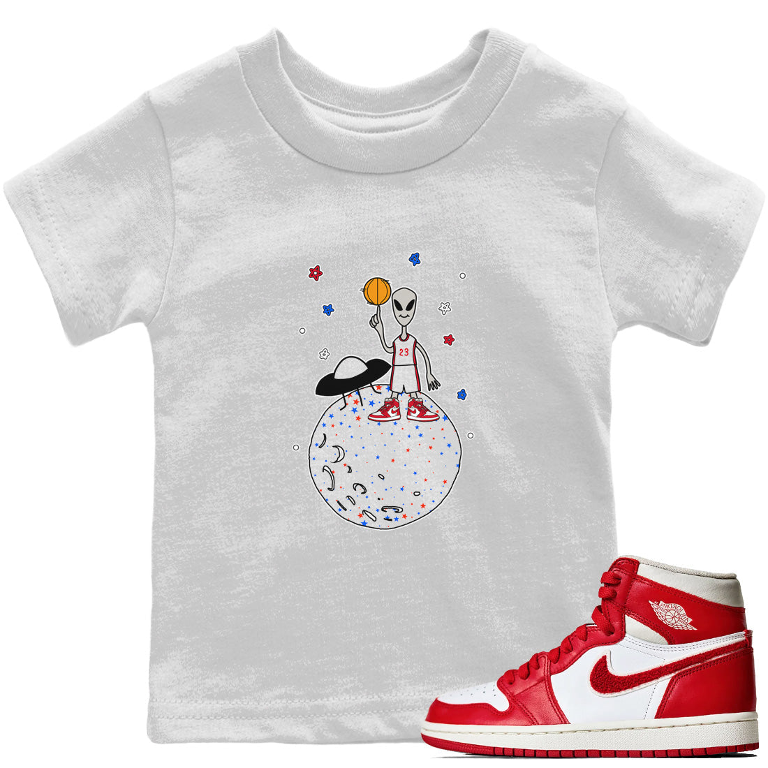Jordan 1 Newstalgia Sneaker Matching T-Shirt Basketball Alien Sneaker Tees Jordan 1 Newstalgia Sneaker Release Tees Kids Shirts
