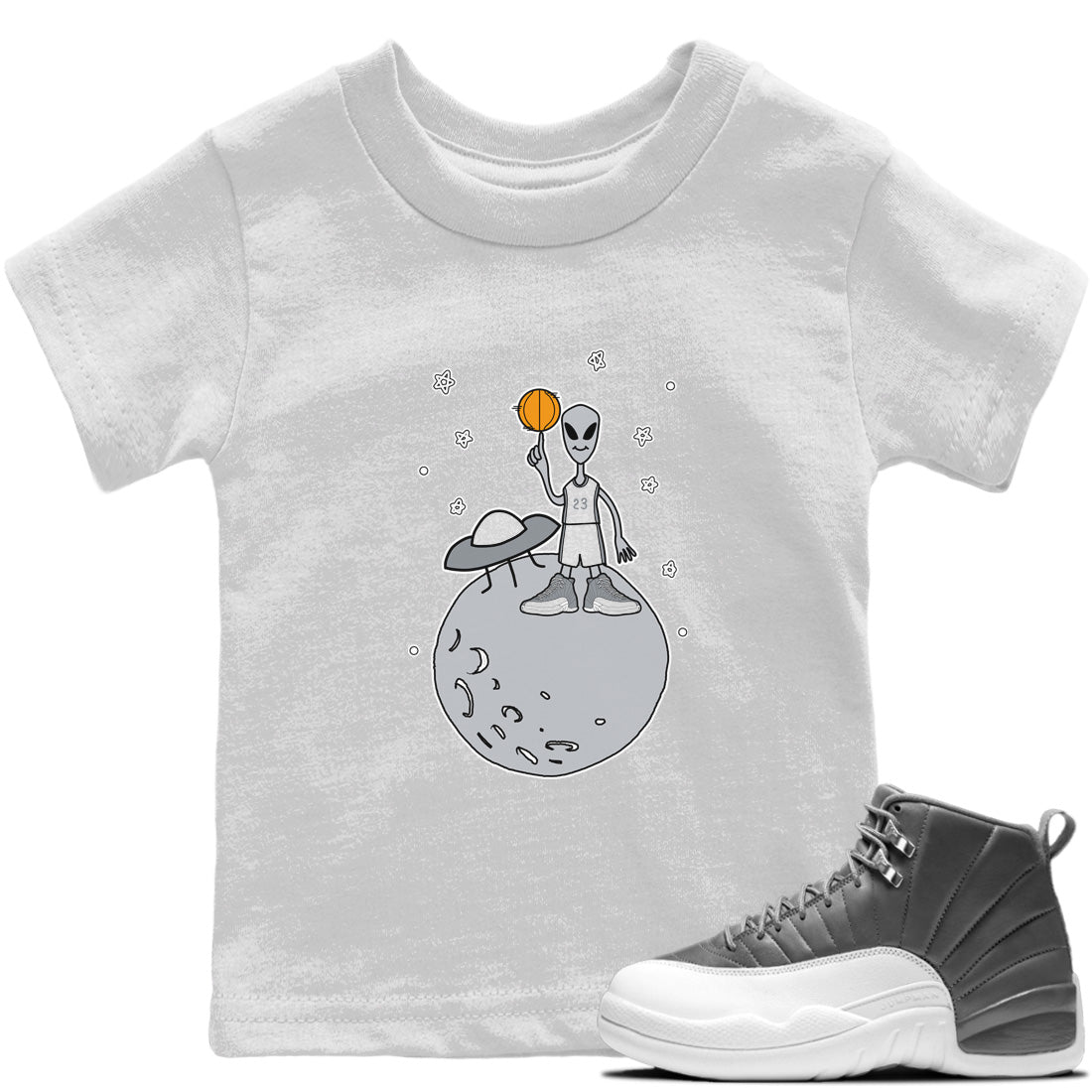 Jordan 12 Stealth Sneaker Matching T-Shirt Basketball Alien Sneaker Tees Jordan 12 Stealth Sneaker Release Tees Kids Shirts