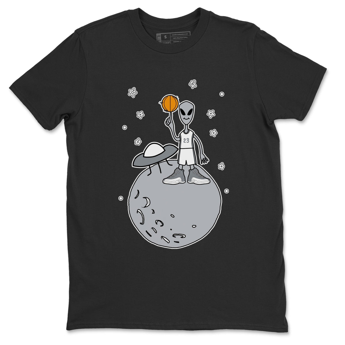 Jordan 12 Stealth Sneaker Matching T-Shirt Basketball Alien Sneaker Tees Jordan 12 Stealth Sneaker Release Tees Crew Neck Tees