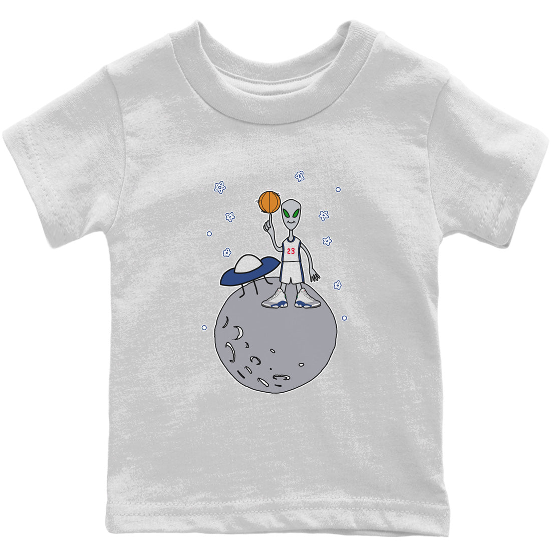 Jordan 13 French Blue Sneaker Matching T-Shirt Basketball Alien Sneaker Tees Jordan 13 French Blue Sneaker Release Tees Kids Shirts