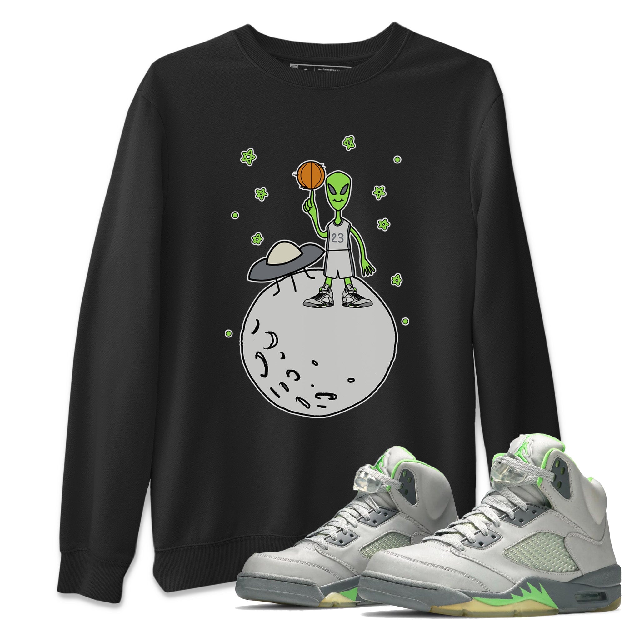 Jordan 5 Green Bean Sneaker Matching T-Shirt Basketball Alien Sneaker Tees Jordan 5 Green Bean Sneaker Release Tees Crew Neck Tees