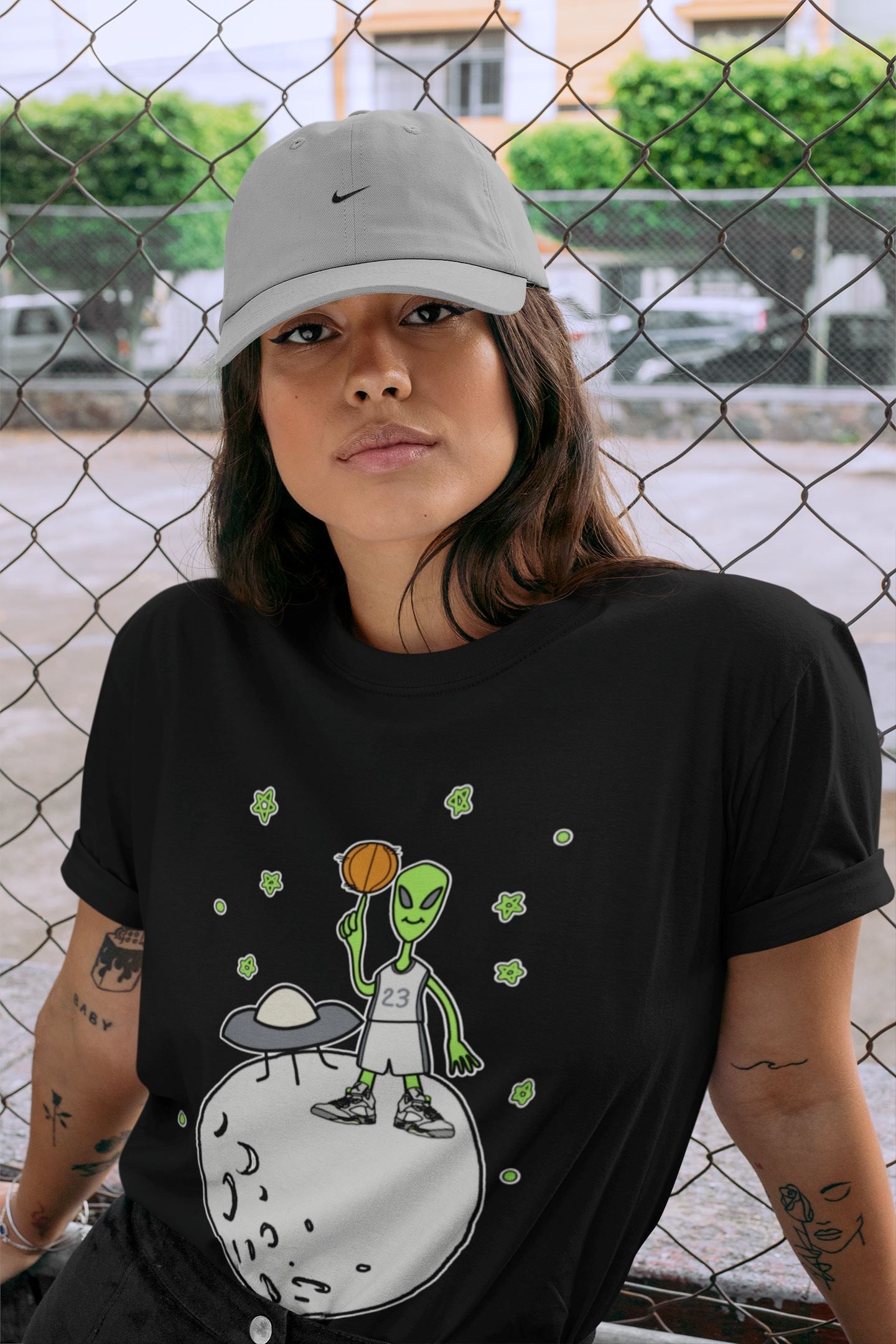 Jordan 5 Green Bean Sneaker Matching T-Shirt Basketball Alien Sneaker Tees Jordan 5 Green Bean Sneaker Release Tees Crew Neck Tees