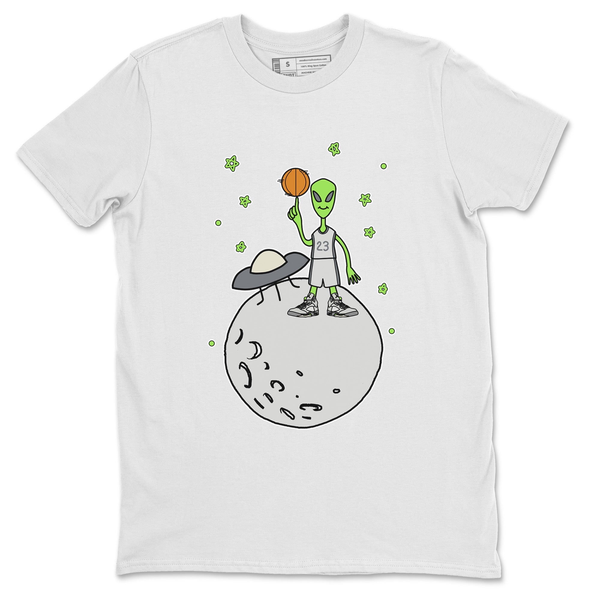 Jordan 5 Green Bean Sneaker Matching T-Shirt Basketball Alien Sneaker Tees Jordan 5 Green Bean Sneaker Release Tees Crew Neck Tees