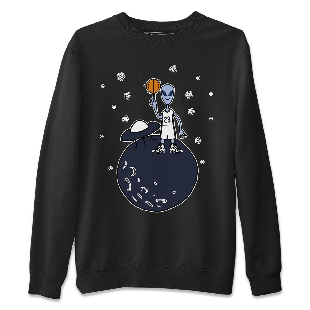 Jordan 6 Midnight Navy Sneaker Matching T-Shirt Basketball Alien Sneaker Tees Jordan 6 Midnight Navy Sneaker Release Tees Crew Neck Tees